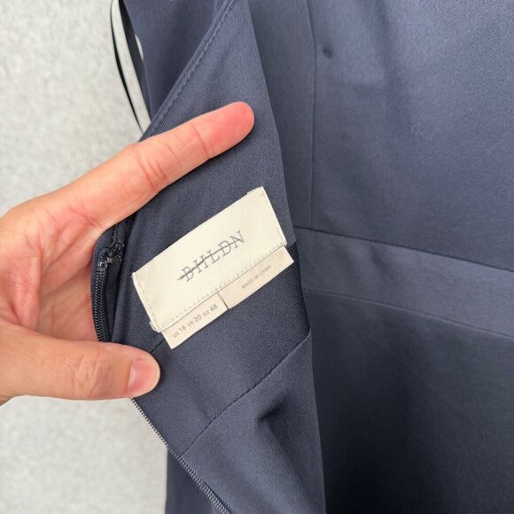 BHLDN Anthropologie Ansel Maxi Dress Size 16 Navy Blue Bridesmaid Front Slit NEW - Picture 8 of 16